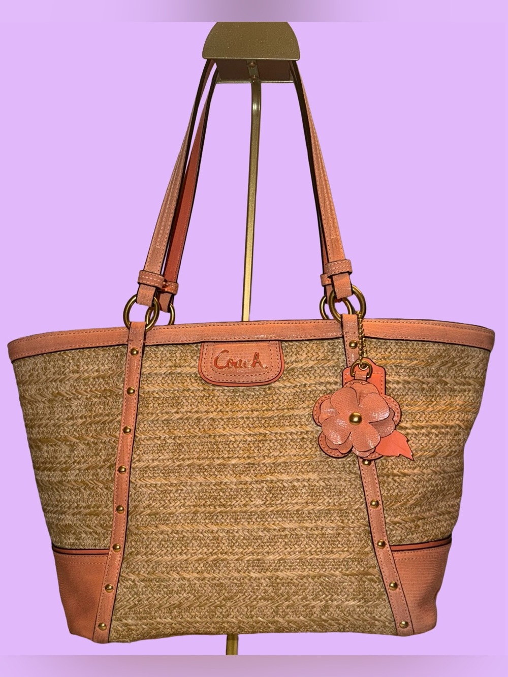 Coach Alexandra Straw Tote Style F21959